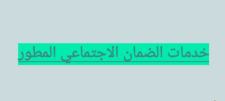 خدمات الضمان الاجتماعي المطور